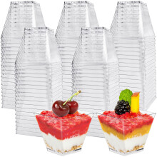 Jizvxe 100 csomag 3,5 oz ngyzet alak desszertes csszk Kis tltsz ngyzet alak muanyag kstolpoharak Eldobhat ngyzet alak tltsz muanyag