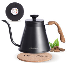 Harriet Gooseneck Kettle 37oz (1.1L) Stainless Steel Pour Over Coffee Kettle with Built-in Thermometer Anti-Hot Handle Flow Spout Design For Drip