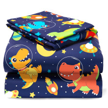 Joiedomi Kinder-Bettlaken-Set f   r Einzelbetten, Weltraum-Dinosaurier     3-teiliges weiches Mikrofaser-Bettlaken     tiefe Taschen, knitterfrei, gem