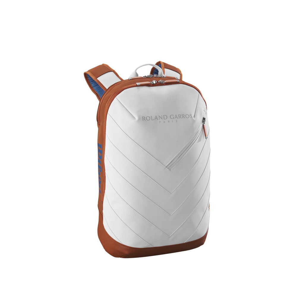 WILSON Roland-Garros Super Tour Tennis Backpack - Holds up to 2 Rackets  Clay/White/Navy