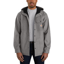 Carhartt Men's Rain Defender Relaxed Fit Heavyweight Hooded Shirt Jacket Black Heather Small