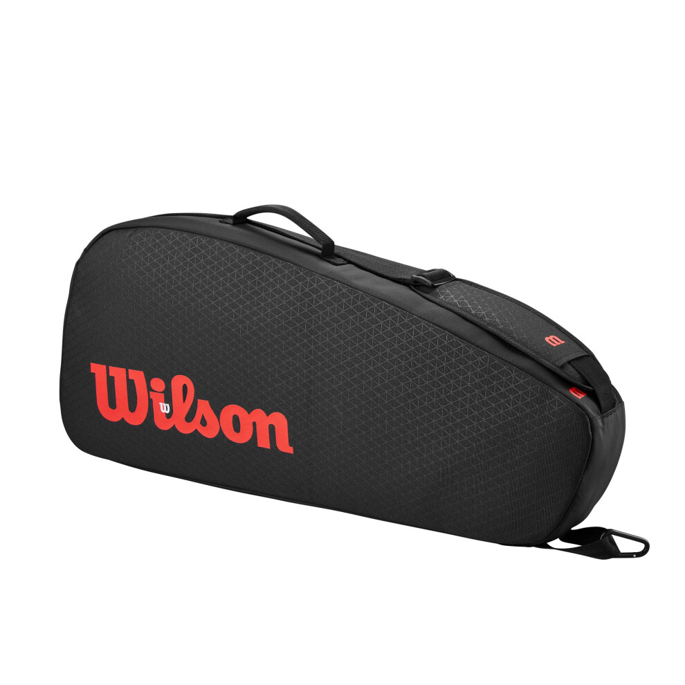 Sac de tennis Wilson Clash V3 Super Tour - Noir/Infrarouge - Peut contenir jusqu'    3 raquettes