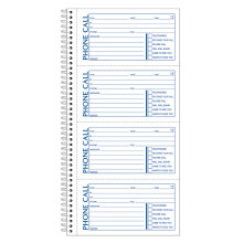 Adams Phone Message Books 11"""" x 5 1/4"""" 100 Pages White/Canary Yellow Pack Of 2