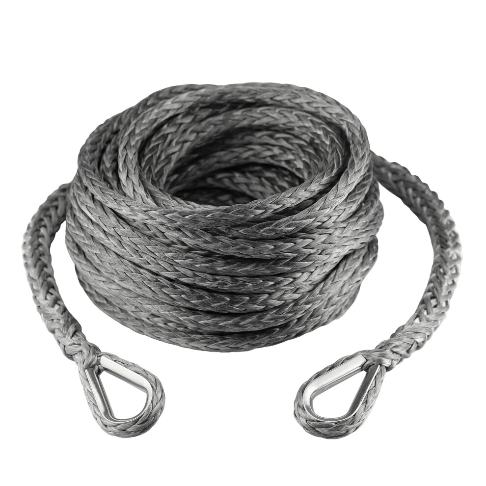 Ucreative 3/8 Inch x 50 Feet Synthetic Winch Rope Extension 26 500 Lbs for Off Road Vehicle ATV UTV SUV Gray-image-OPC-PGSZHPM-NEW