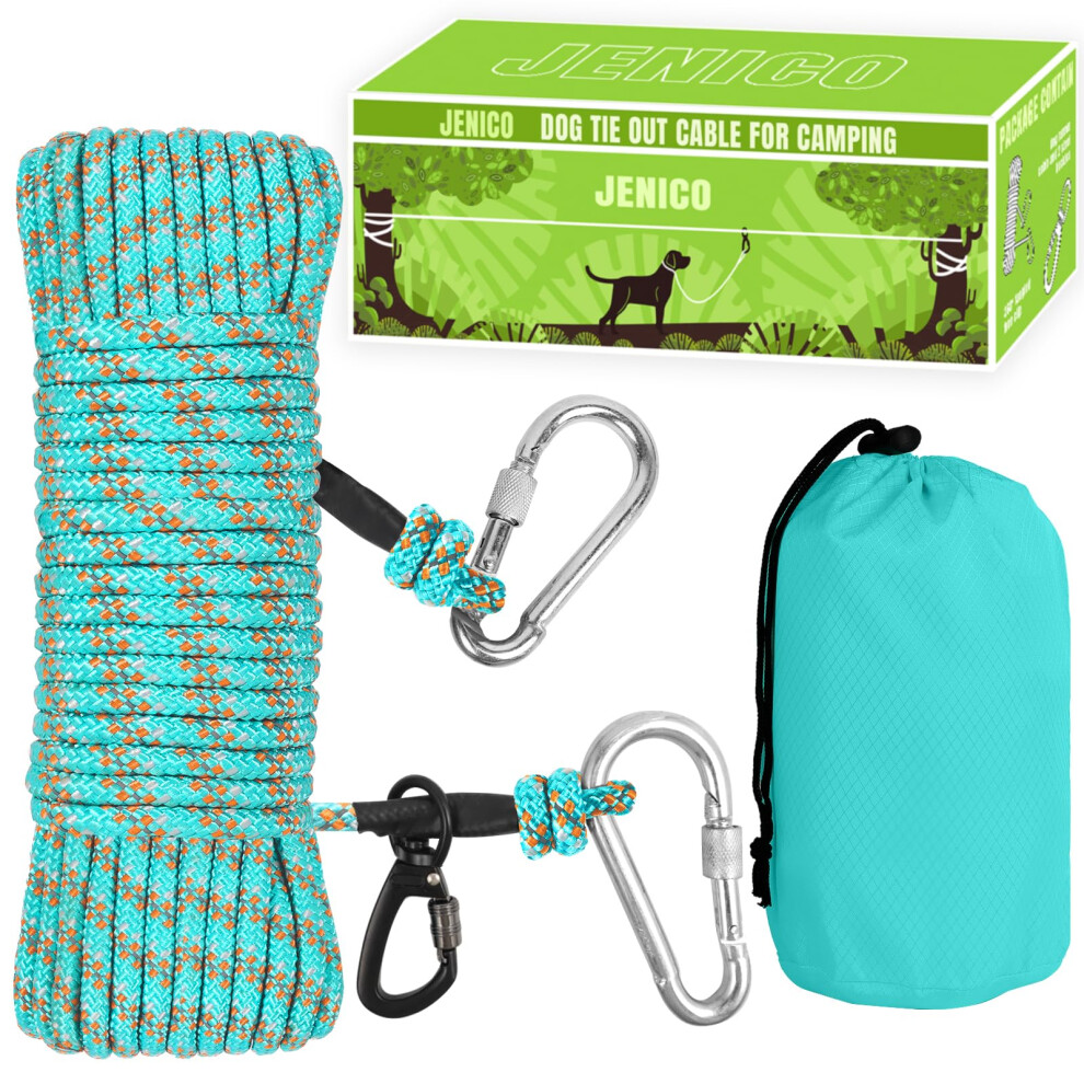 CâBle D'attache Pour Chien Pour Le Camping - 30,5 M Pour Chien Dans La Cour - SystèMe De Chariot Portable Pour Petits Et Grands Chiens à L'extéRi-image