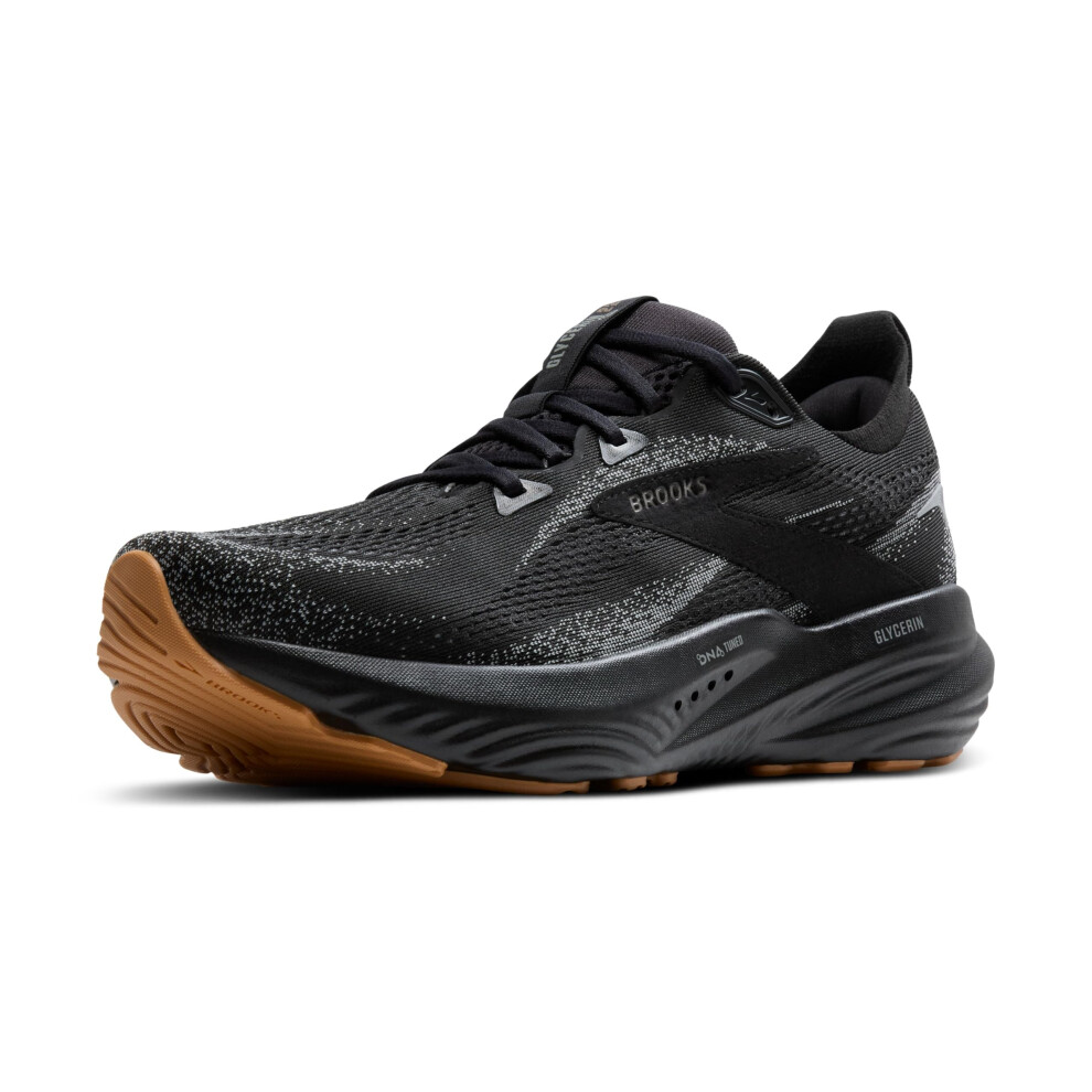 Brooks Mens Glycerin 22 Neutral Running Shoe - Black/Primer Gray/Biscuit - 15 Medium