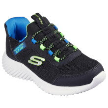 Skechers Boy's Bounder-Brisk-Burst Sneaker Black/Blue/Lime 13.5 Little Kid
