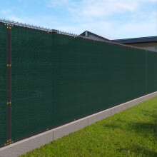 Windscreen4less 4' x 15' Privacy Hek Scherm Zware Voorruit Schermen Mesh Stof Schaduw Netto Cover met Messing Grommtes voor Buitenmuur Tuin Yard Zwem