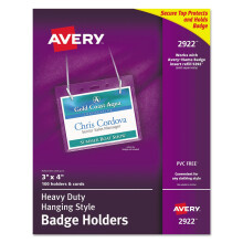 Dr iaky na odznaky Avery 2922 Secure Top Hanging Style Horizont lne 4 x 3V Priehladn 100 kusov/krabica