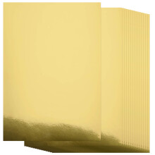 Papier kartonowy w kolorze metalicznego zlota 60 sztuk 8,5 x 11 (250 GSM) - Zlota folia papierowa, lustrzana powierzchnia wykonczenia - Kompatybilny