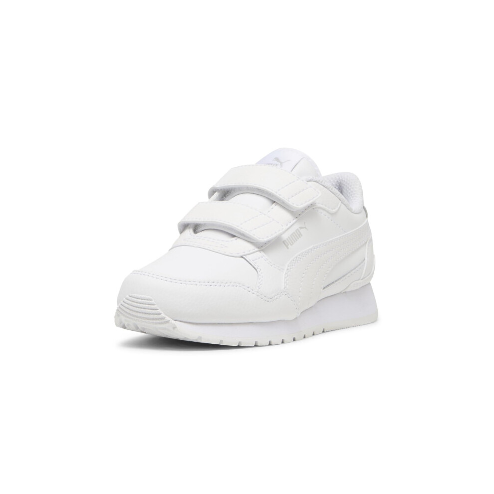 PUMA ST Runner Hook and Loop Sneaker  White-Cool Light Gray  11.5 US Unisex Little Kid