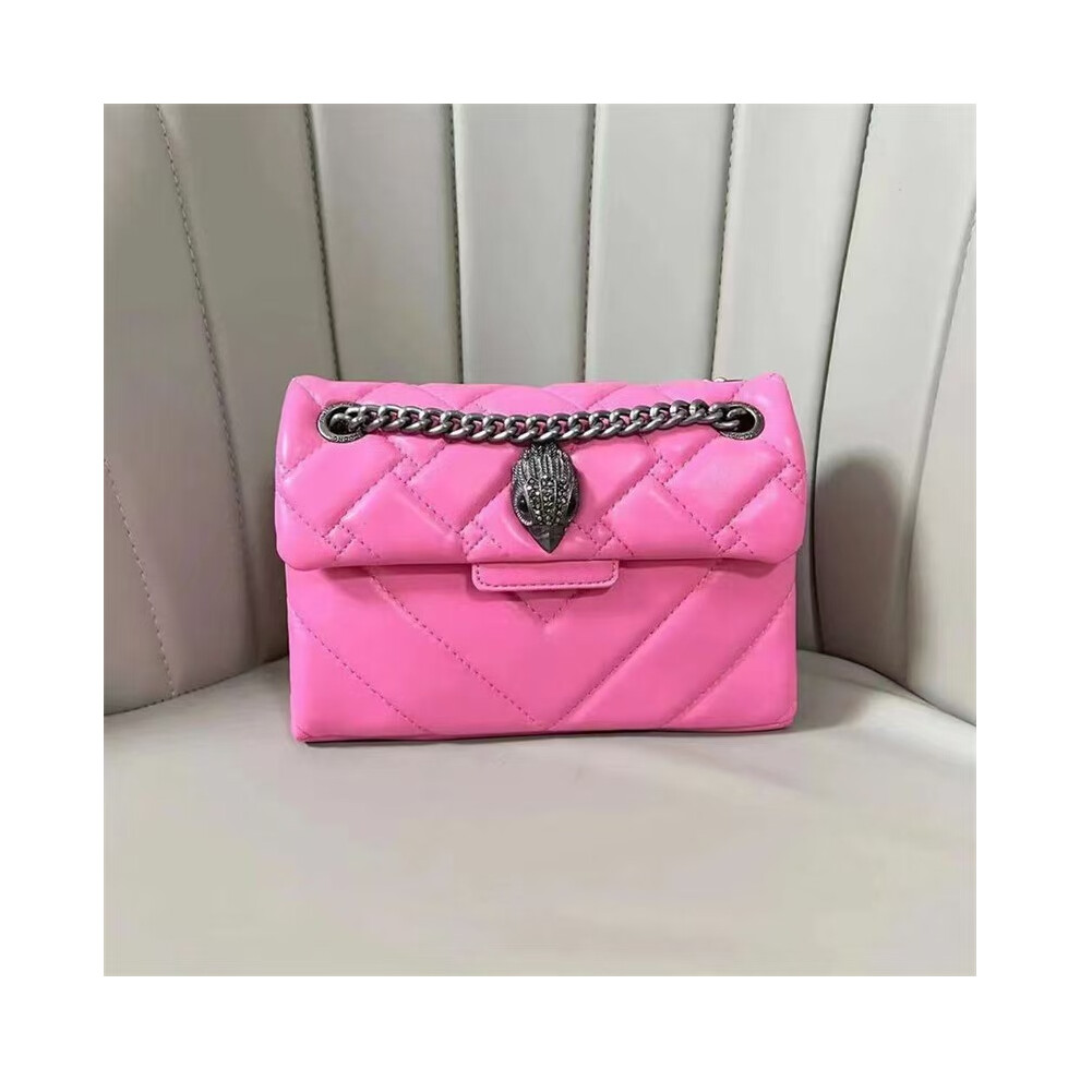 (pink) New bright ladies handbag Eagle head hardware decorative handbag crossbody bag