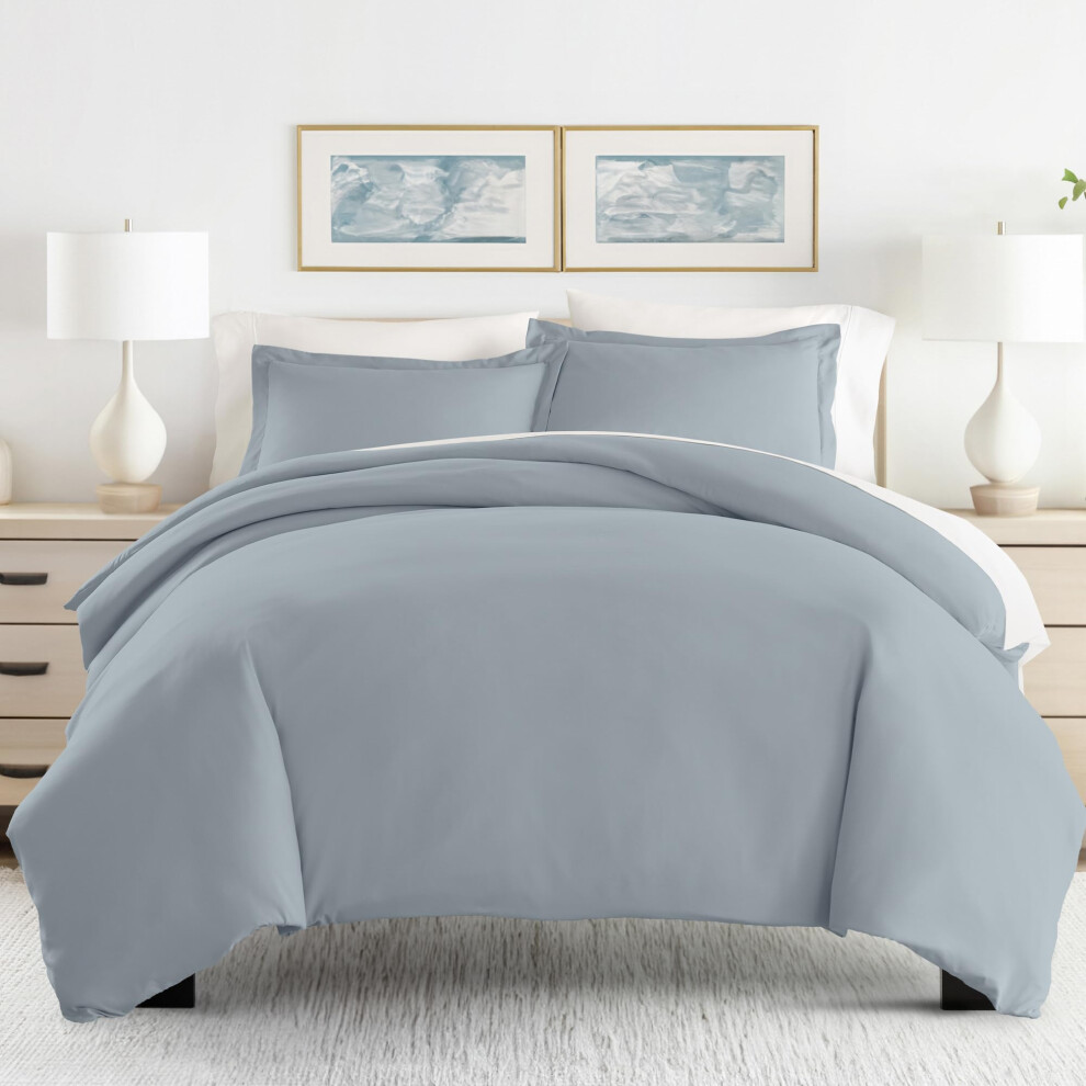 Parure de lit 3 pi   ces ultra douce de qualit    sup   rieure Linen Market, pour lit simple ou double extra long, bleu clair