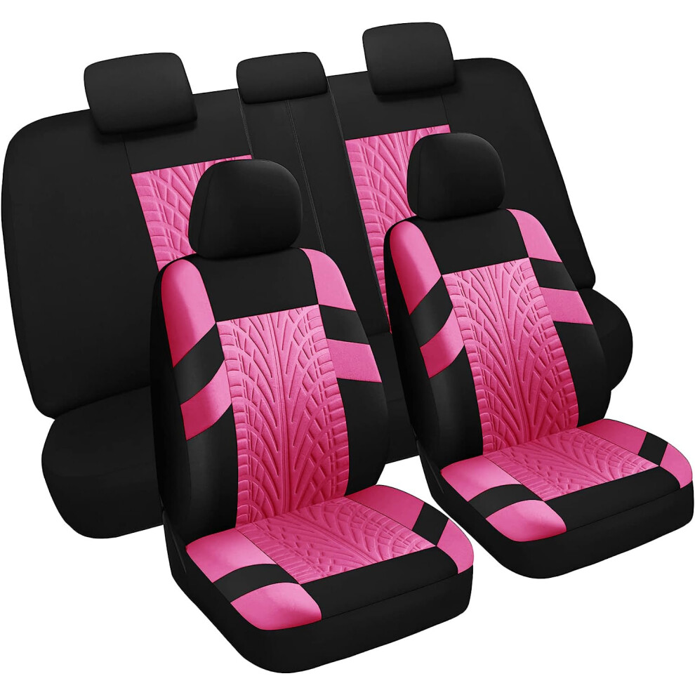 Varcozy Car Seat Covers Full Set Front & Split Rear Bench For Car Universal Cloth Suv Sedan Van Automotive Interior Covers Airbag Compatible Bl 810148750053