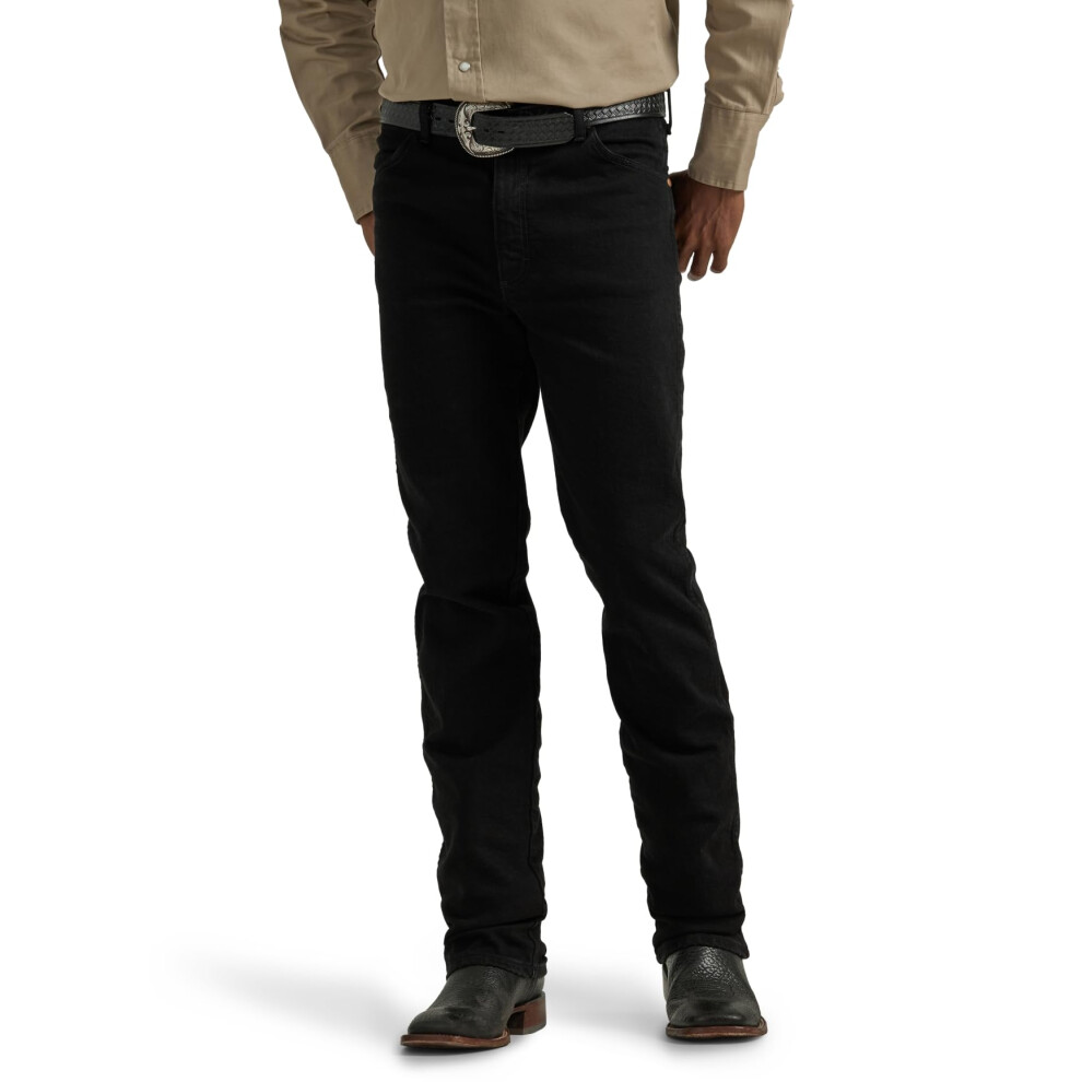 Wrangler Men's Cowboy Cut Active Flex Slim Fit Jean  Black  36W x 38L
