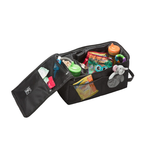 Prince Lionheart Organiseur Voiture Siège Arrière - Rangement Jouets & Livres Pour Enfants, Noir/Gris