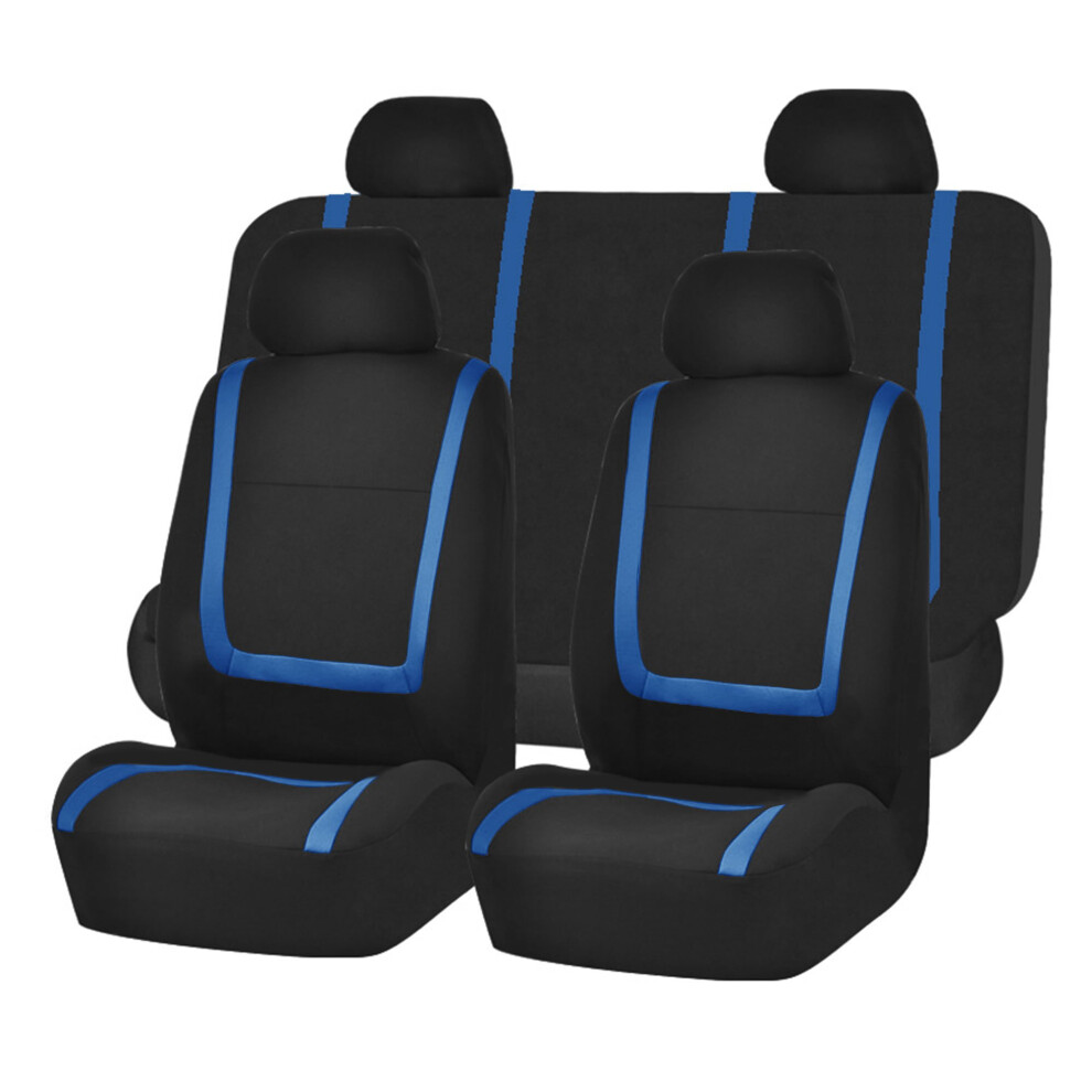 Fh Group Car Seat Covers Full Set Cloth - Universal Fit Automotive Seat Covers Low Back Front Seat Covers Solid Back Seat Cover Washable Car Seat C 816352020364