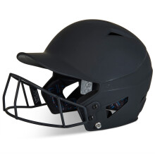 Damski kask do odbijania softballu CHAMPRO Rise Fastpitch i Matte Finish HX z maską na twarz, czarny, duży US