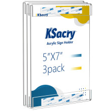 6 Stck Acryl-Schilderhalter, 8,5 x 11 vertikale Wandmontage-Schilderhalter mit 3M-Klebstoff, transparenten Kunststoffrahmen, Papierdisplay-Schilderh