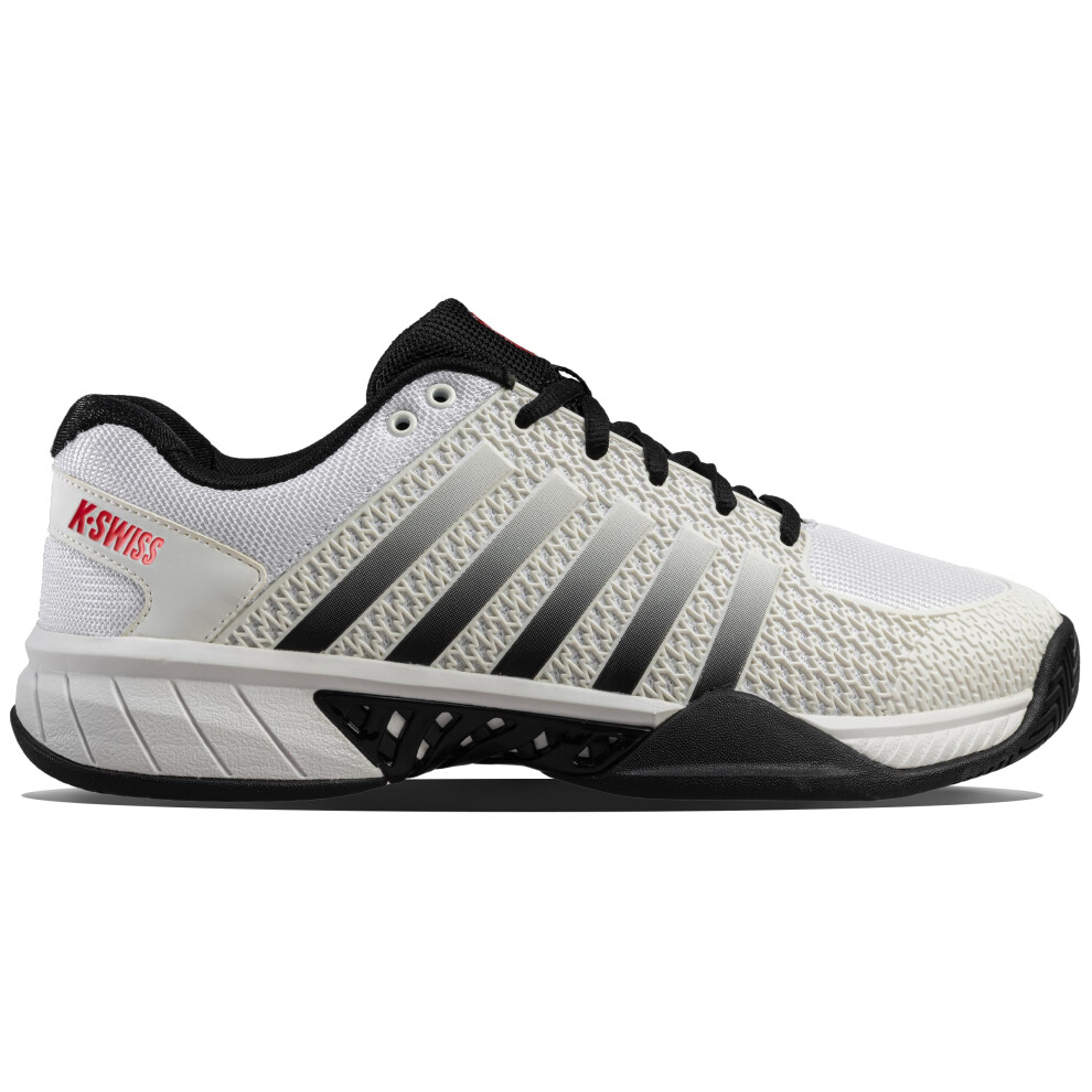 K-Swiss Men's Express Light Pickleball Shoe  White/Black/High-Risk Red  10 M