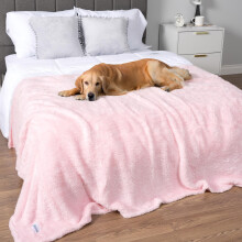 PetAmi Hondendeken voor grote honden Roze Pluizige Zachte Puppydeken Sherpa Fleece Kattendeken voor Kitten Kalmerende Huisdierdeken Gooi voor Bed Was