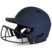 Kask do odbijania softballu CHAMPRO HX Rise Fastpitch z maską, w jednolitym kolorze, z matowym wykończeniem, duży granatowy