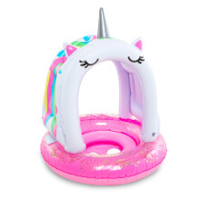 BigMouth BMLF-0035 Oppustelig Unicorn Lil' Float med baldakin