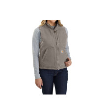 Carhartt Damen Relaxed Fit gewaschenes Duck Sherpa-Fleece Steppweste, Taupe Grau, X-Large