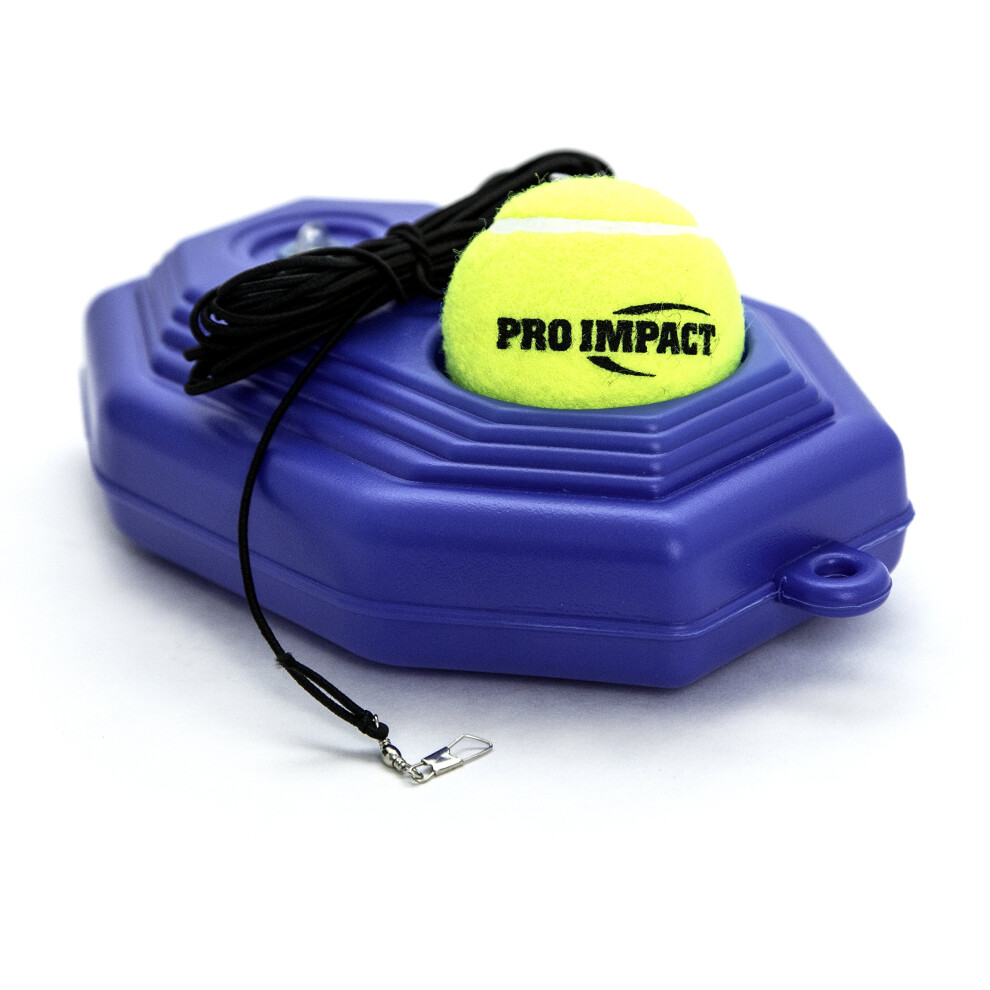 Balle de rebond Pro Impact Tennis Trainer - Équipement d'entraînement solo avec plinthe et corde remplissables - Entraîneur de tennis durable pou
