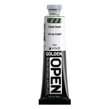 OPEN Slow-Drying Acrylics by GOLDEN Cobalt Green 2 fl oz. tube Professional Acrylic Paint Semi-Opaque