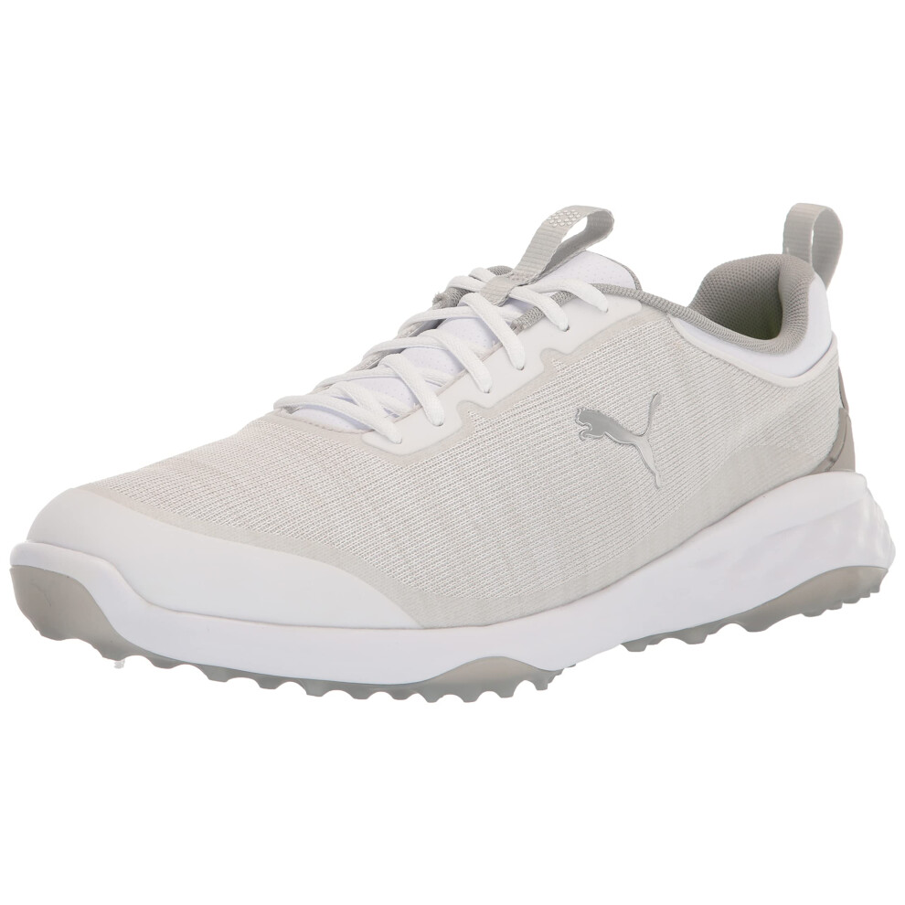 Puma Golf Men's Fusion Pro Golf Shoe  Puma White/Puma Silver/High Rise  10.5