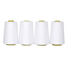 Mandala Crafts 4er-Pack Serger-Garnkegelspulen – 20S/2, 24.000 Yards, weiße Polyesterfäden für Serger-Maschinen und Overlock-Quilt-Nähmaschinen