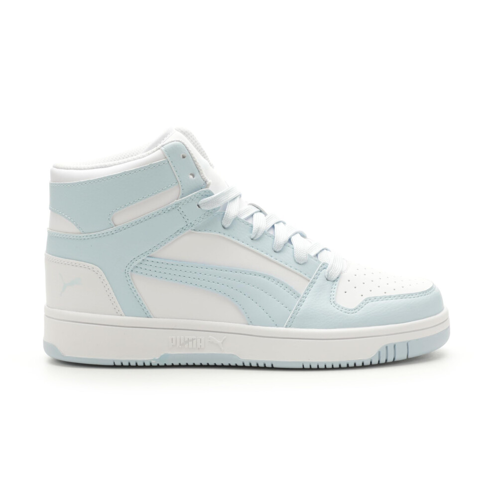 PUMA Womens Rebound Layup Sneaker  Womens White-ICY Blue  10