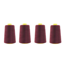 Mandala Crafts 4 Pack med sergertrdar kottar spolar - 20S/2 24000 meter polyester Bourgogne fr Sergers Machine och Overlock Quilting Symaskin