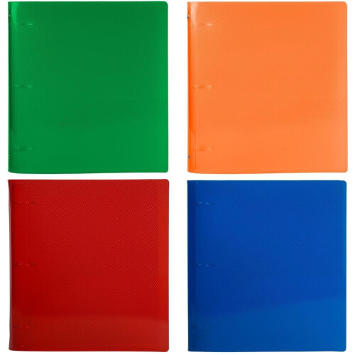 JAM PAPER Pastas de plstico de 1,5 polegadas - 3 pastas sortidas (vermelho, azul, verde e laranja) - 4/pacote 2