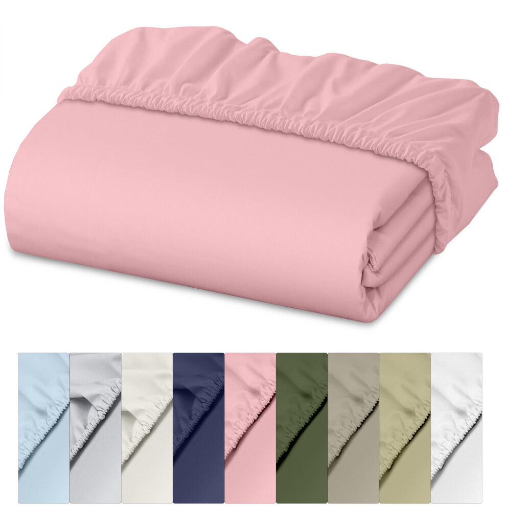 Drap-housse RUVANTI 100 % coton King size uniquement - Percale rafra   chissante et croustillante - Drap-housse respirant et durable King size - Po