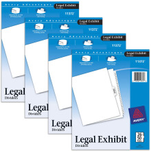 Avery Legal Ausstellungsordner-Trennbltter, vorgedruckt 2650 und Inhaltsverzeichnis, seitliche Register, ungelocht, Letter-Format, 1 Satz sortiert,