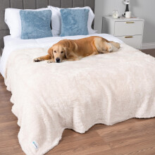 PetAmi Hundetppe til store hunde Beige Fluffy Bldt hvalpetppe Sherpa Fleece kattetppe til killing Beroligende kledyrstppe Smid til seng Vas