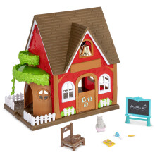 Lil Woodzeez - Woodland iskolahz - Babahz jtkkszlet - 1 babafigura miniatur btorok s kiegsztok mellkelve - Sznjtk 3 v feletti gyerekekn