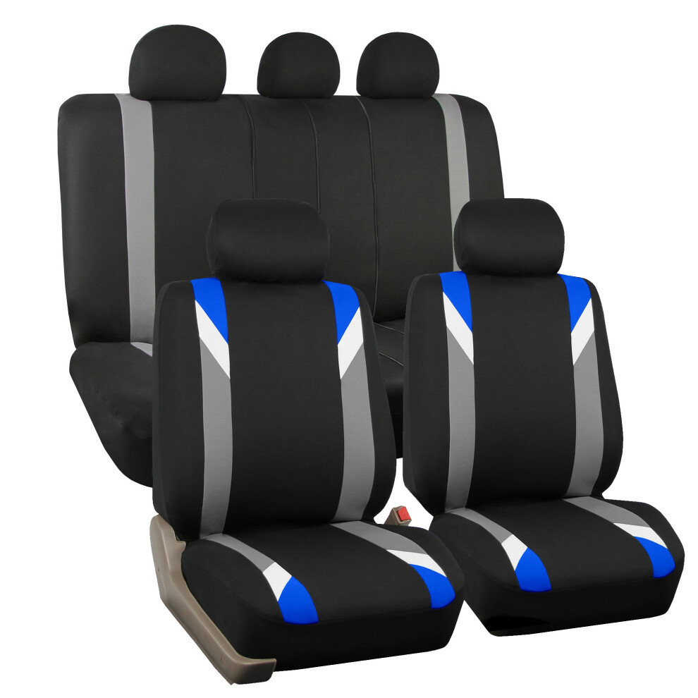 Fh Group Car Seat Covers Full Set Cloth - Seat Covers For Low Back Car Seats With Removable Headrest Universal Fit Automotive Seat Cover Airbag Compat 196342113741