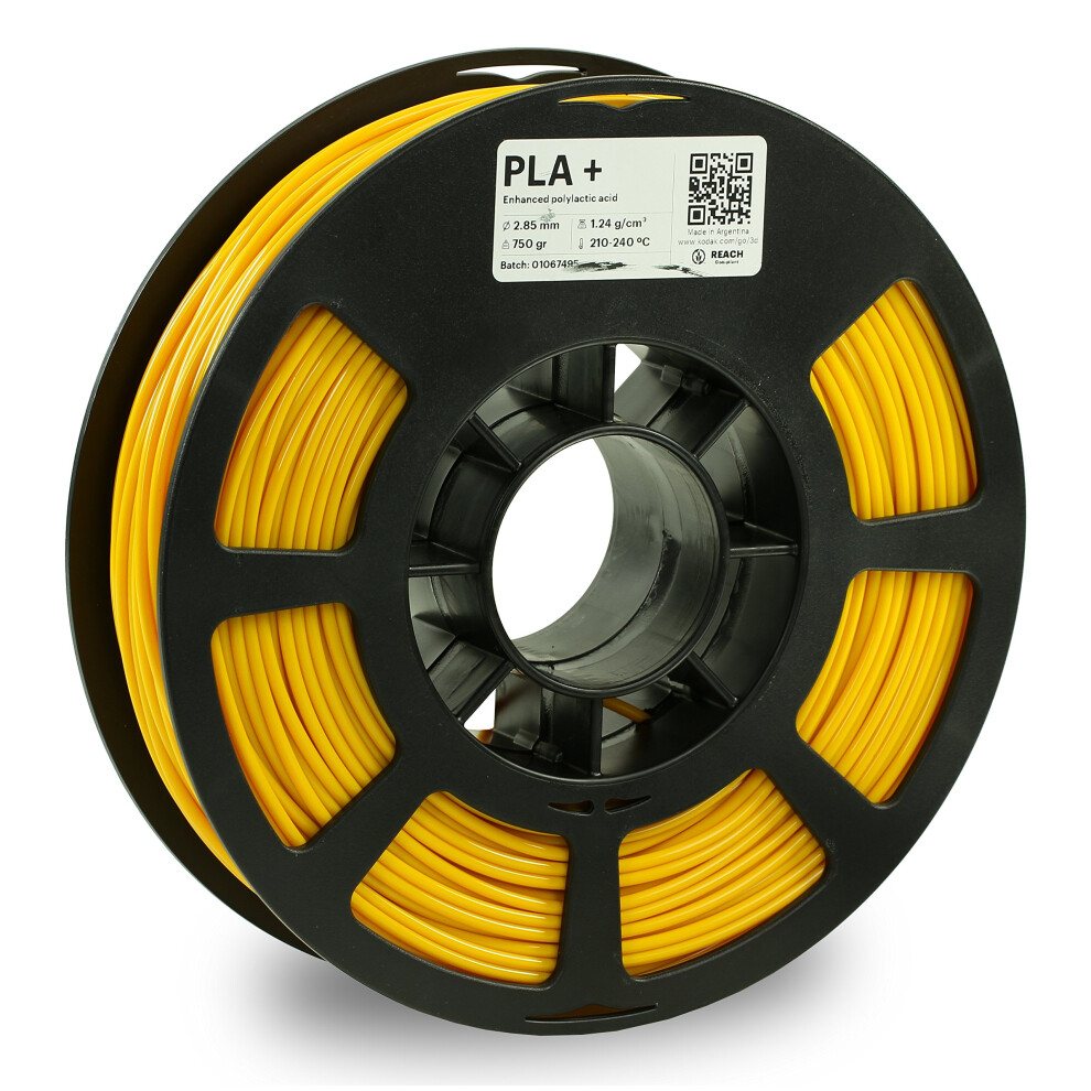 KODAK PLA Plus 3D Printer Filament  2.85mm +/- 0.02 mm  750g (1.7lbs) Spool  Yellow