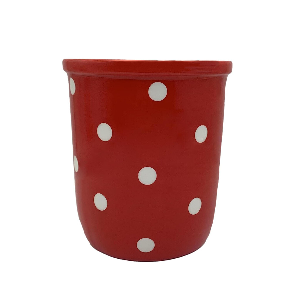 ACK Utensil Holder  Utensil Crock  Modern Kitchen Decor  Kitchen Storage(Polka Dots Red)-image-OPC-PGT2PGF-NEW
