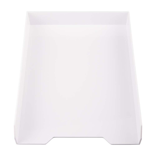JAM PAPER Stackable Paper Trays - White - Desktop Document  Letter  & File Organizer Tray - 2/Pack 1