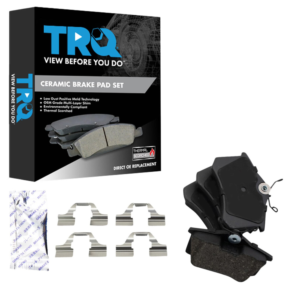 Trq Rear Posi Ceramic Disc Brake Pad Kit Set For Audi Volkswagen 191213709450