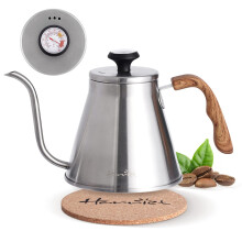 harriet Gooseneck Kettle 37oz (1.1L) Pour Over Kettle with Built-in Thermometer Coffee Kettle with Anti-Hot Handle Anti-Rust Stainless Steel with F