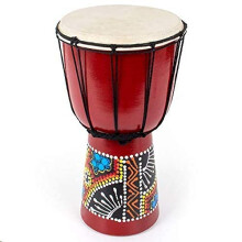 Kmise Djembe Afrikanische Handtrommel, Mahagoni, Standard-Trommelfell aus Ziegenhaut (6 Zoll)