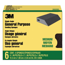 3M Angled Sanding Sponges 6-Pack Medium Grit Use Wet or Dry Great For All Purpose Sanding Washable & Reusable Use For Interior & Exterior Proje
