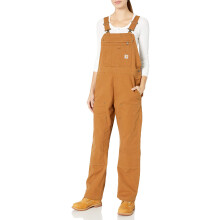 Carhartt Women's Rugged Flex Loose Fit Canvas Bib Overall Carhartt Brown X-Large