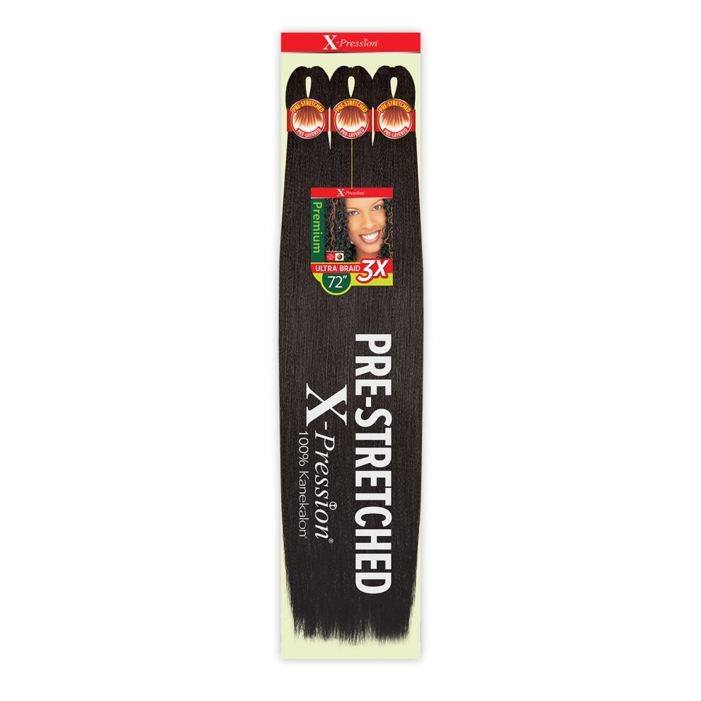 Outre Braids Unisex Not,Specified X-Pression Kanekalon 3X Pre Stretched Ultra Braid 72"""" (3-Pack 613)