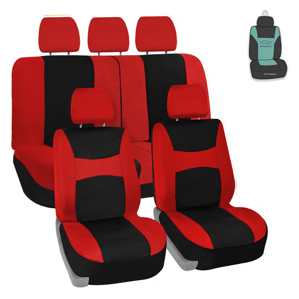 Fh Group Car Seat Cover Breezy Seat Covers Flat Foam Padding Cloth Full Set Automotive Seat Covers Airbag Compatible & Split Rear Universa Light/Pink 196342001109